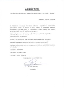 COMUNICADO DE BOLETO